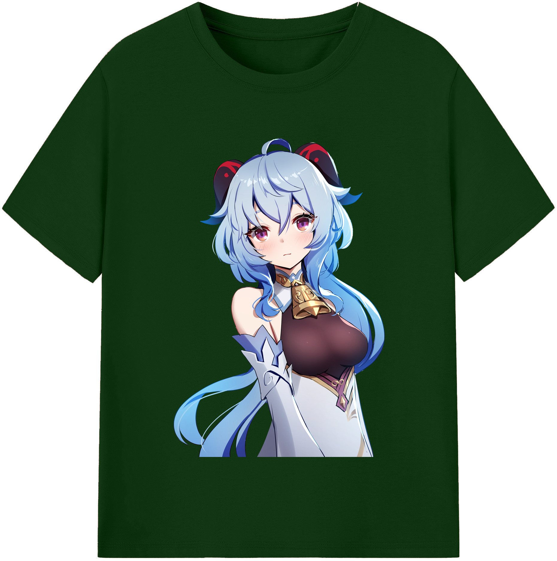 げんし神 甘雨 かんう genshin Ganyu 綿100％半袖Tシャツ（フロントプリント）